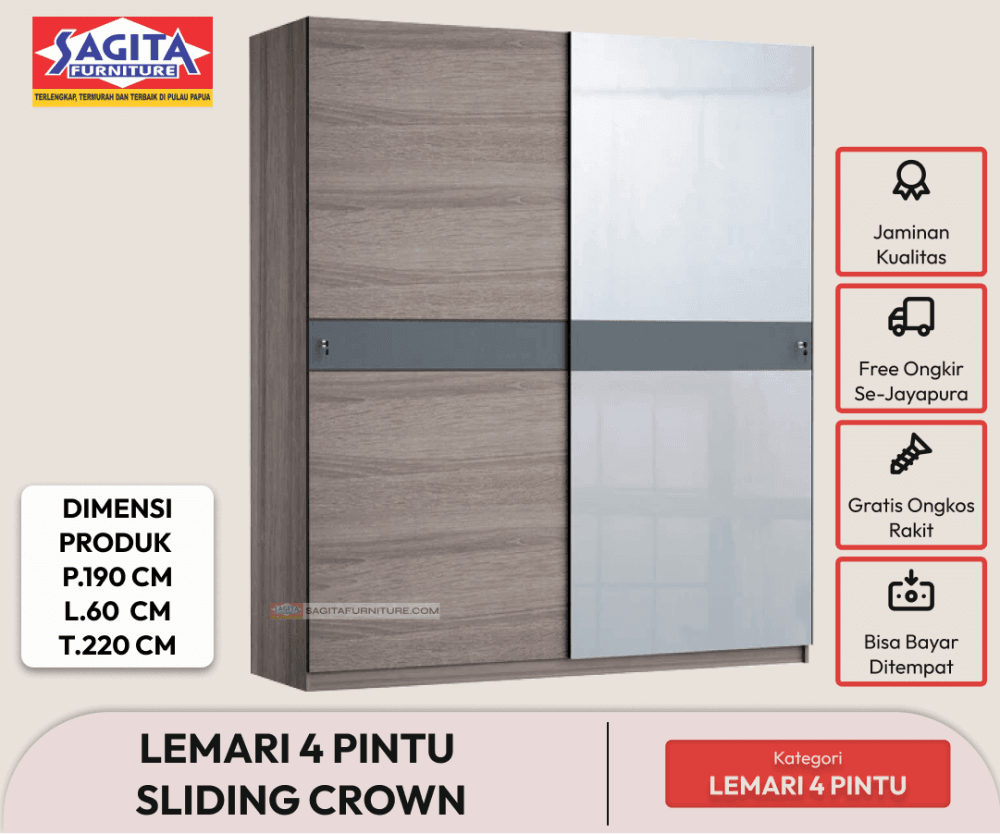 WEB LEMARI 4 Pintu SLIDING CROWN