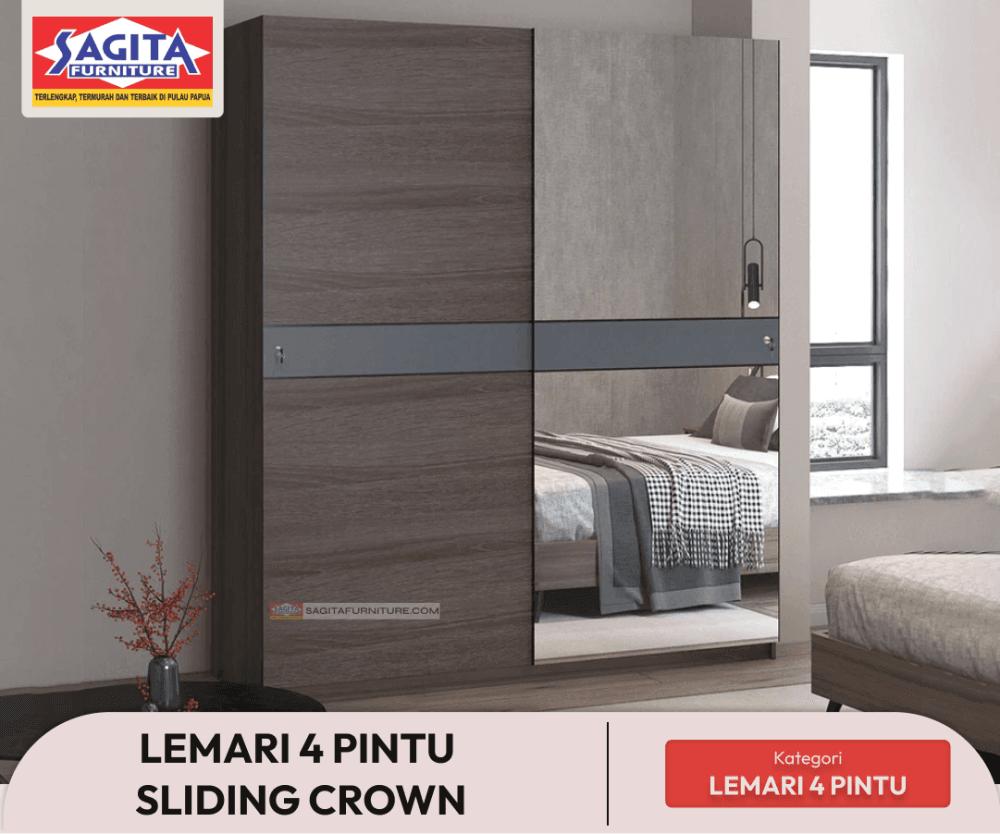 WEB LEMARI 4 Pintu SLIDING CROWN