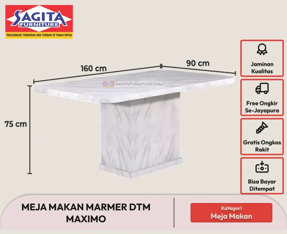 Webp meja makan marmer dtm maximo wls