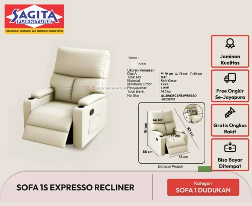 Webp sofa 1s expresso recliner wls