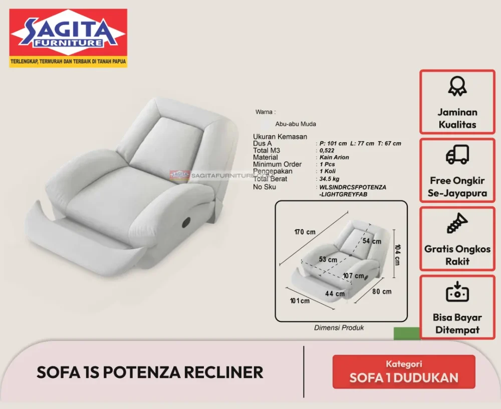 Webp sofa 1s potenza recliner muda wls